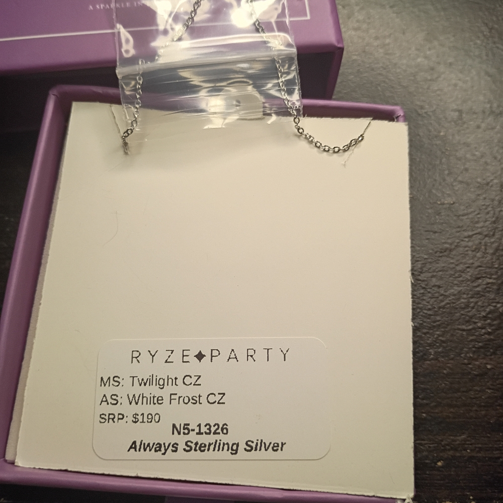 Sterling Silver Necklace with White Frost CZ
